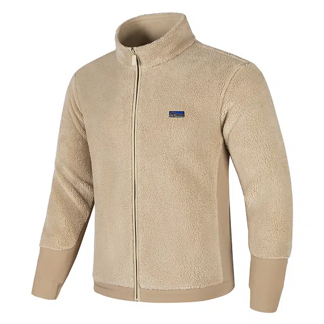 贵人鸟 简约百搭品牌织标立领防风羊羔绒保暖户外运动休闲开衫长袖绒感外套 男女同款