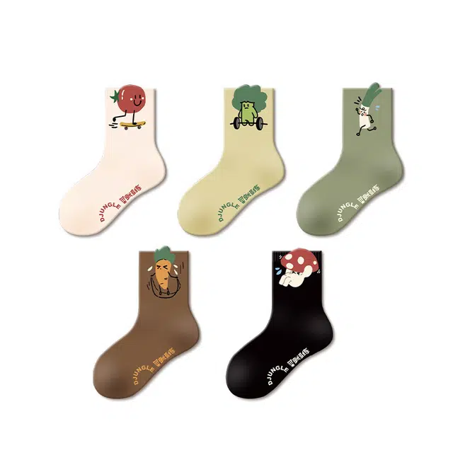 江狗 抗菌潮流舒适透气卡通动漫袜子 儿童款