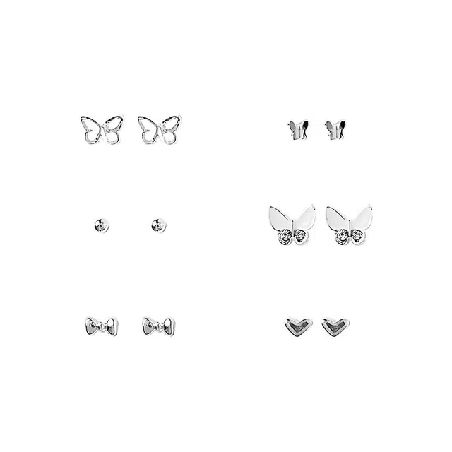 饰伴 套装组合潮气质简约时尚简约气质小众设计高级精致气质优雅 日常百搭 合金 耳钉 女款