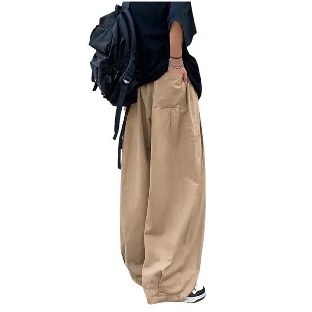 北极绒 嘻哈简约复古口袋直筒工装裤宽松长裤休闲裤 男款