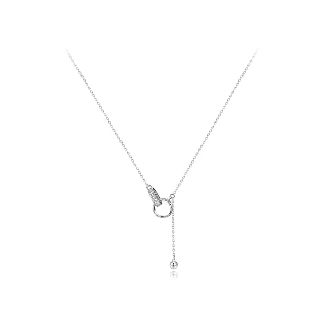 【纯银999 | 莫比乌斯】 六桂福珠宝 小众设计经典百搭高级感日常简约精致轻奢通勤极简温柔气质可调节 足银 项链 女款