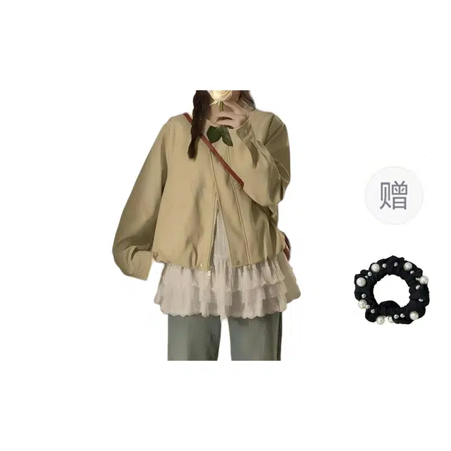 雾闪闪 外套女美拉德酷飒复古高级感宽松夹克皮衣 女款