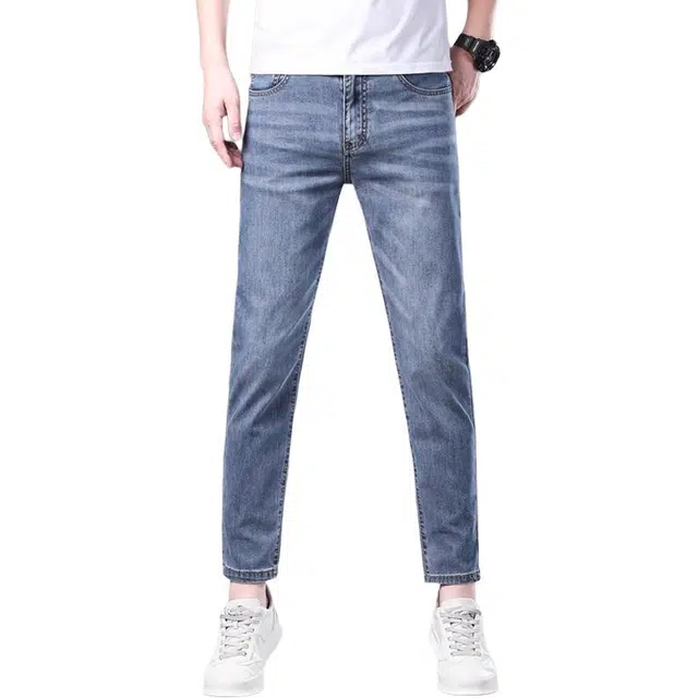 炳盛 高端九分裤修身弹力百搭夏季薄款休闲牛仔裤 男女同款