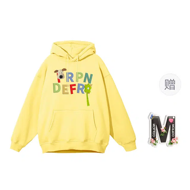 棉购 美式字母印花连帽百搭休闲卫衣 女款