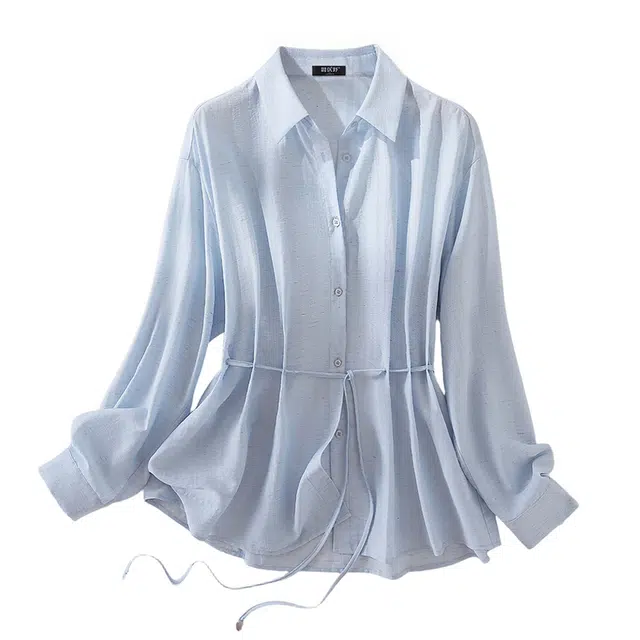 潞优野 清冷感时尚收腰衬衣上衣秋季长袖衬衫 女款