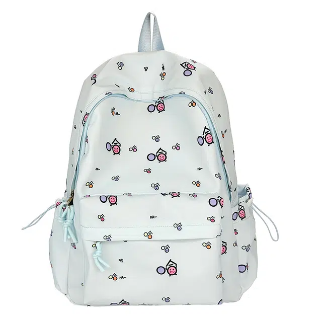 蔻蒂熊 高颜值清新甜美校园背包初高中生轻便春游旅行大容量百搭可爱 涤纶 双肩包 常规 青少年 白色/黄色/蓝色/粉色