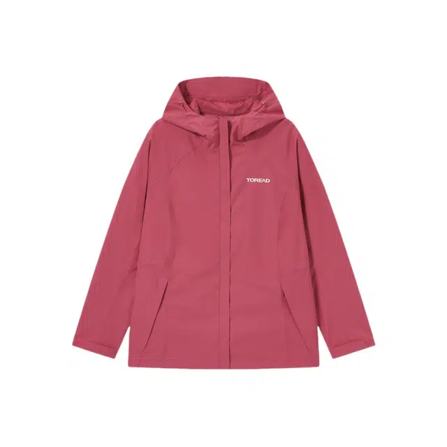 探路者 纯色连帽拉链三合一冲锋衣 女款 胭脂红