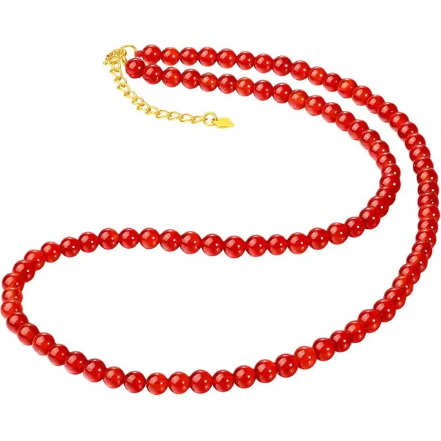 老庙 国风新中式简约 精致小众轻奢设计感百搭#好运 玛瑙 项链 女款