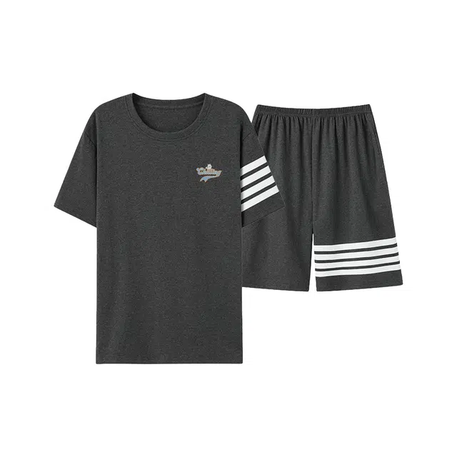 加菲猫家族 青年家居服夏季柔软纯棉薄款短袖短裤可外穿特大码睡衣套装 男款