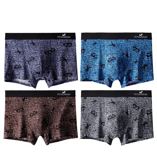 富贵鸟 时尚柔软耐磨透气舒适平角内裤 男款