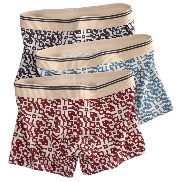 潞优野 优质面料纯棉抑菌透气裤运动舒适潮流四角裤平角内裤 男款