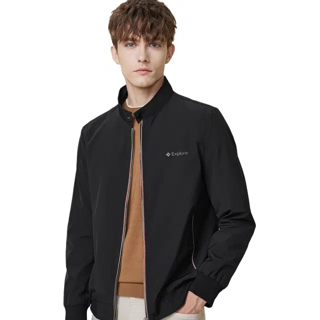 红豆 爸爸装防风耐皱易打理挺括有型立领商务通勤百搭休闲行政夹克外套 男款