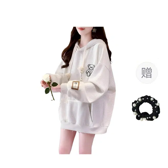 雾闪闪 华棉复合牛奶丝卡通连帽女薄款潮外套女装卫衣 女款