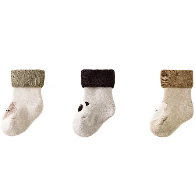 童泰 宝宝中筒袜儿童加厚毛圈袜男女童可爱无骨袜头宽口袜袜子婴幼童