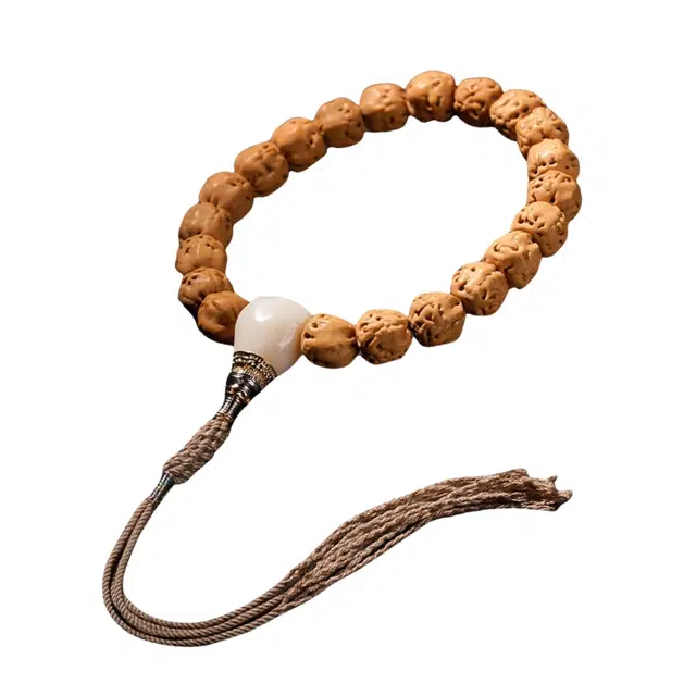 宣华意 国潮民族风复古藏式 佛手老树蜂王原籽 盘文玩手持念珠 平安纳福 吉祥好运 金刚菩提 手串 男女同款情侣款