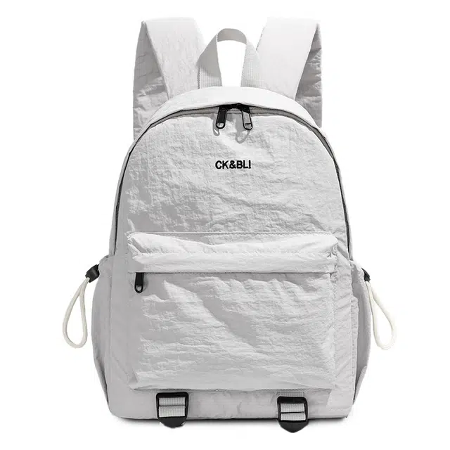 森马 日系背包休闲旅游轻便背包上班通勤书包 牛津布 双肩包 常规 男女同款情侣款 灰色/橘色/黑色/蓝色