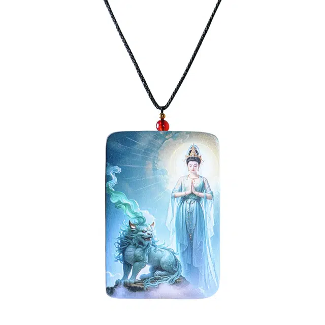 嫒柯 国潮新中式百搭轻奢简约高级设计感素雅美观复古风文艺风事业有成步步高升转运节节高#好运 楠木 木作项链 男女同款情侣款