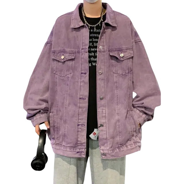 北极绒 水洗美式复古潮牌休闲宽松青少年翻领牛仔外套 男款