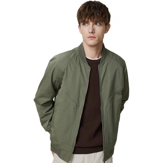 红豆 挺括有型飞行服棒球领休闲通勤工装百搭拉链耐皱易打理外套夹克 男款