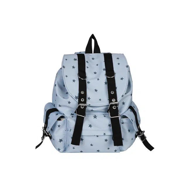 笛贝嘉 韩版大容量休闲潮牌抽绳五角星印花背包书包轻便百搭 布料 双肩包 常规 女款 多色