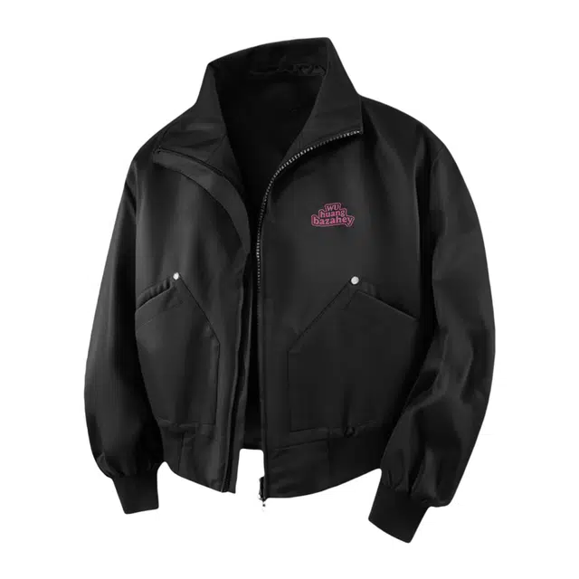 吾皇猫 高街学院风美式复古简约百搭短款字母印花无性别主义穿搭亮面上衣设计感舒适透气休闲开衫夹克外套 男女同款