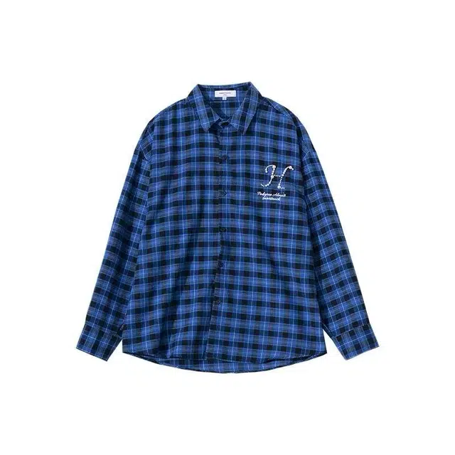 艾梵斯贝 美式复古潮流珍珠挂饰钉珠小众设计感无性别主义高级感潮酷街头高街风时尚简约百搭日常宽松休闲格子衬衫 男女同款