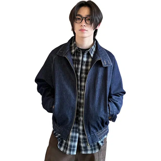 拓菲 美式复古翻领牛仔外套男潮牌秋冬宽松百搭短款情侣街头休闲夹克 男女同款