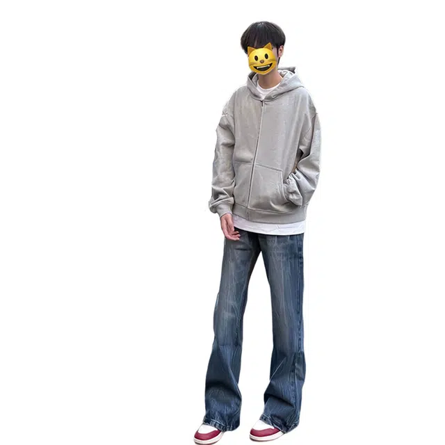 唐启 美式重磅连帽开衫卫衣 男女同款