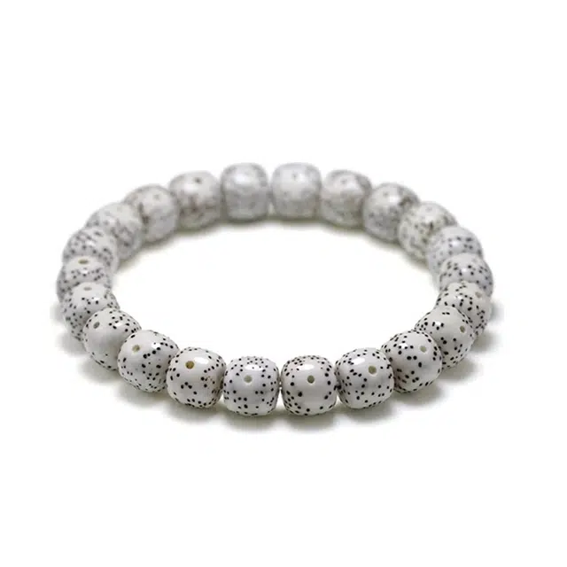 宣华意 新中式时尚典雅文艺 精品 石玉料原生态高密度文玩大留白手链#好运 星月菩提 手串 男女同款情侣款