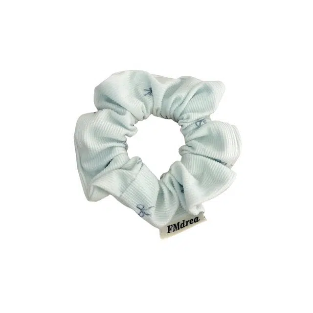 丹琴 奶油海盐蓝 灯芯绒蝴蝶结甜美百搭大肠圈发绳大号丸子头发饰#好运 布艺 发圈/头绳 女款