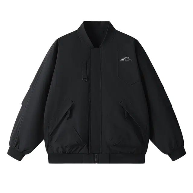 赛琪 纯色美式高街复古学院风简约结构拼接金属拉链户外运动防风防水速干潮流飞行服长袖棒球百搭工装夹克外套 男女同款