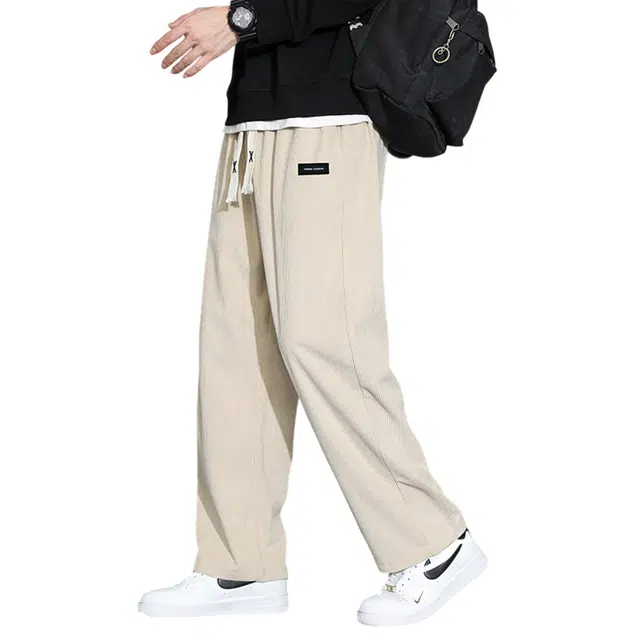 顶峰保罗 日系灯芯绒垂感阔腿直筒无性别主义潮牌简约舒适时尚宽松加厚加绒百搭长裤休闲裤 男女同款