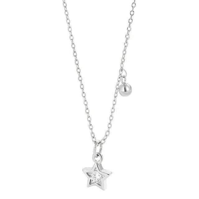 【幸运星】 艾卡拉 星星小众气质饰品简约五角星锁骨链时尚配饰设计 银 项链 男女同款情侣款