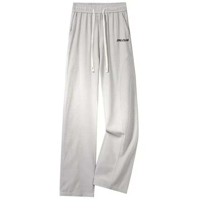 梓润格 港式山系户外夏季薄款网眼打孔微喇冰丝裤子大码透气纯色显高显瘦百搭休闲裤 男女同款