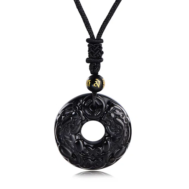 【招财进宝】 庆大福  招财貔貅转运珠项链 古风旗袍精致时尚国潮新中式吞金兽貔高级感 玉髓 项链 男女同款情侣款