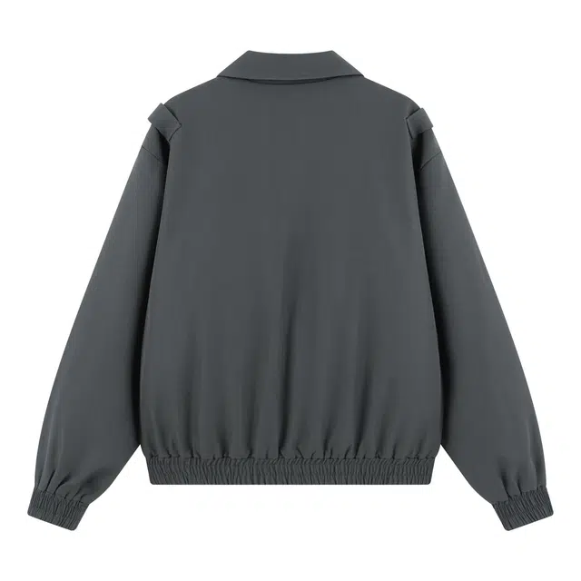 明尼凯 美式复古嘻哈街头风解构双拉链口袋设计感小众高级感百搭无性别主义工装教练翻领宽松休闲日常夹克外套 男女同款