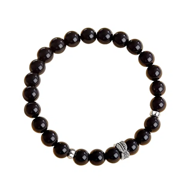 宣华意 【羽你相伴】国风新中式时尚高级感小众设计 单圈配饰手链 招财转运#好运 黑曜石 手串 男女同款情侣款