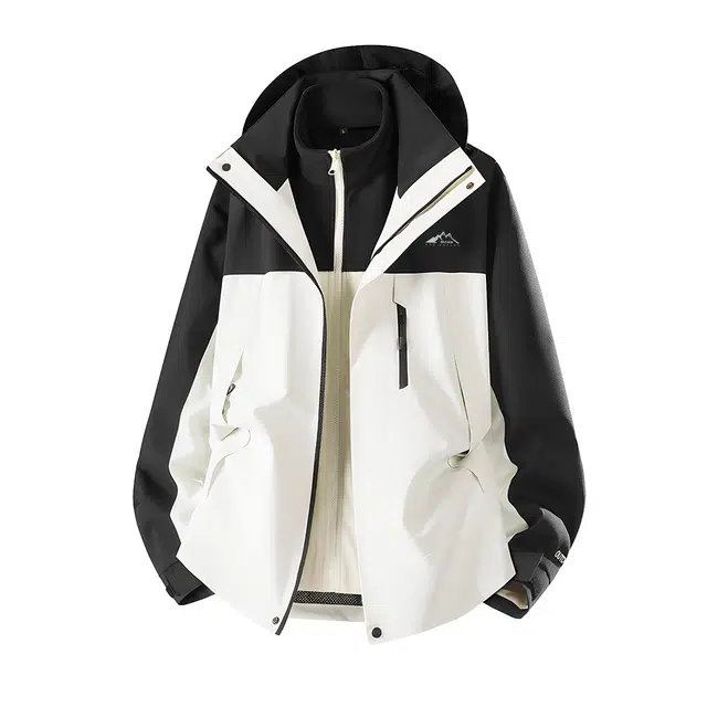 赛琪 保暖抗寒蓄热锁温户外运动登山徒步露营防风防水三防加厚连帽三合一可拆卸抓绒内胆绒感外套 男女同款