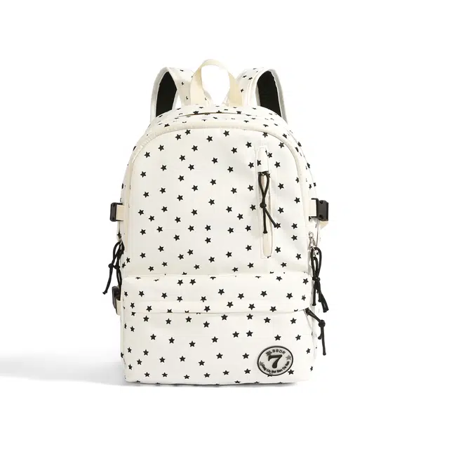 笛贝嘉 潮牌五角星大容量休闲复古百搭旅行背包书包轻便 尼龙布 双肩包 常规 男女同款情侣款 多色