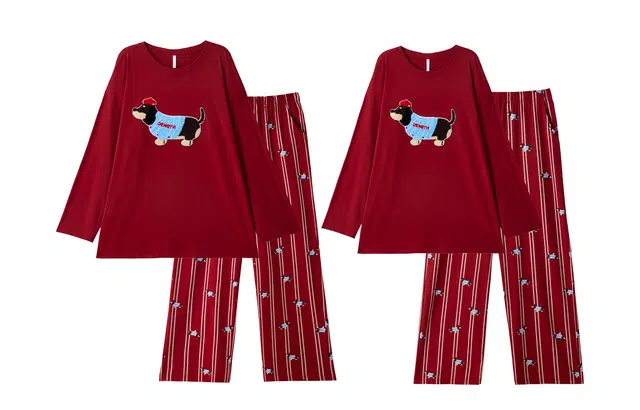 俏薇妮 新婚结婚本命年纯棉条纹男家居服睡衣套装 男款