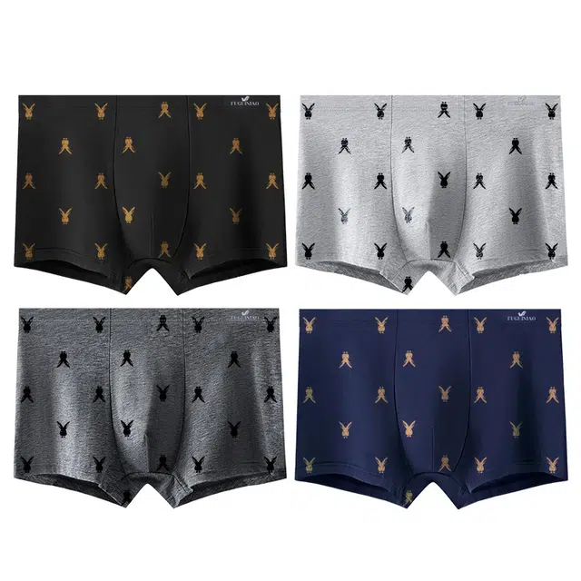 富贵鸟 时尚百搭透气吸汗舒适柔软平角内裤 男款