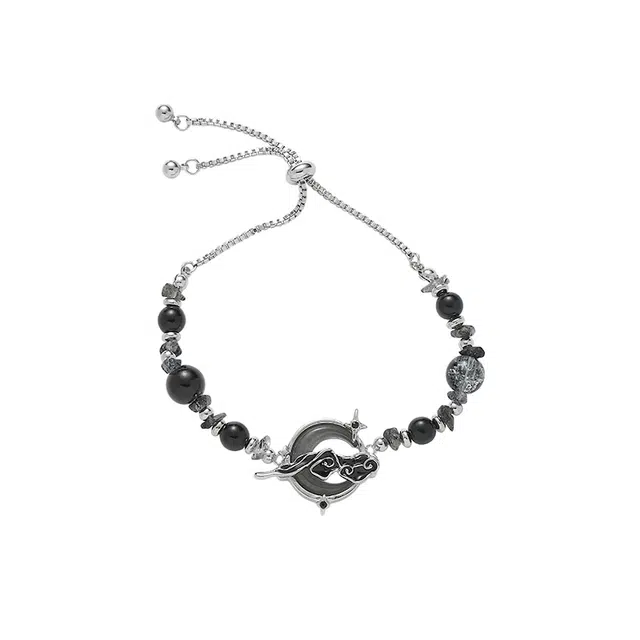 阿葱饰品 清冷苍月 嘻哈街头潮流复古设计时尚轻奢优雅高级感 甜酷个性百搭 合金 手链 女款