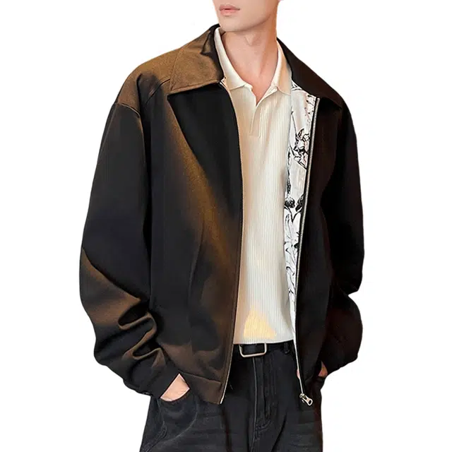 冈哉 美式高街立体剪裁正装垫肩设计纯色简约痞帅上衣宽松休闲百搭日常通勤夹克外套 男女同款