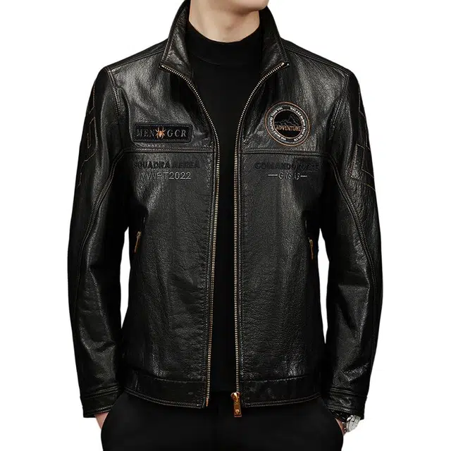 太子龍 真皮外套夹克机车服潮皮衣 男款