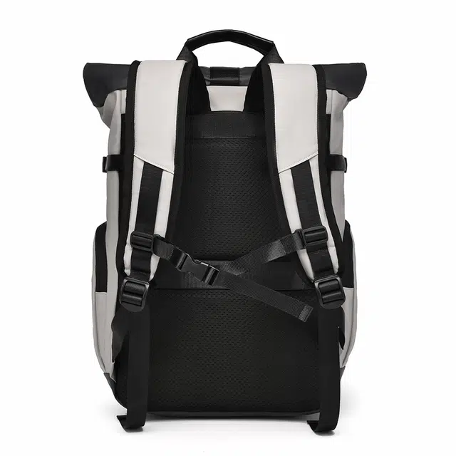 老人头 机能工装风大容量折叠扩容出差旅行 合成革 双肩包 常规 男女同款情侣款 黑色/灰色/浅灰色