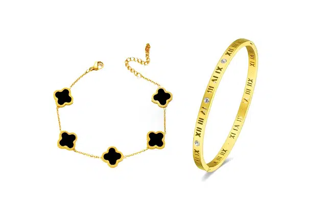 尚银福 幸运四叶草系列 小清新冷淡风 轻奢小众设计 合金 手链 女款