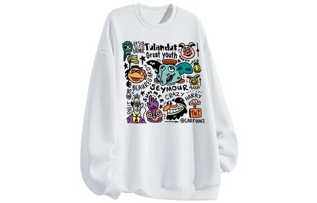 图兰朵 美式街头舒适印花圆领套头长袖时尚百搭宽松卫衣 男女同款