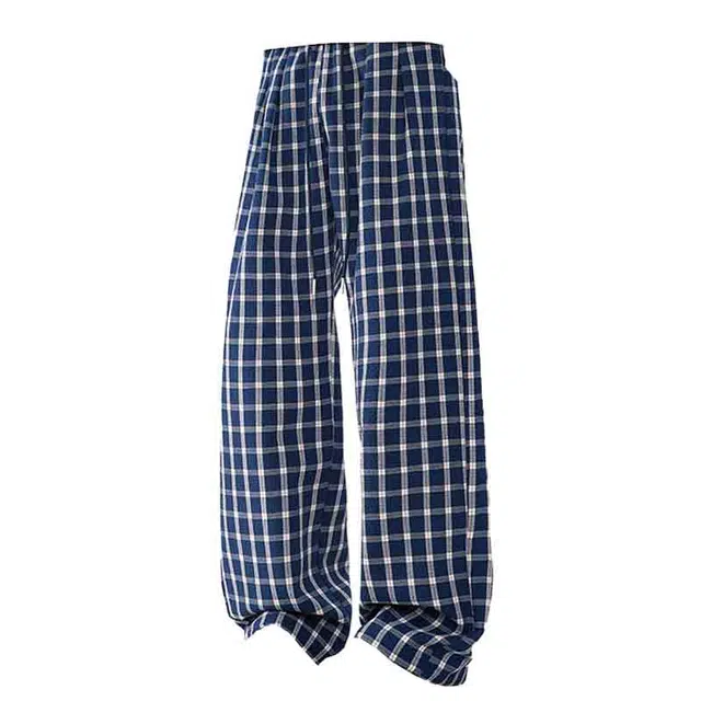 华夏儿女 美式复古学院风慵懒感格子阔腿裤 运动透气显高显瘦休闲裤 男女同款