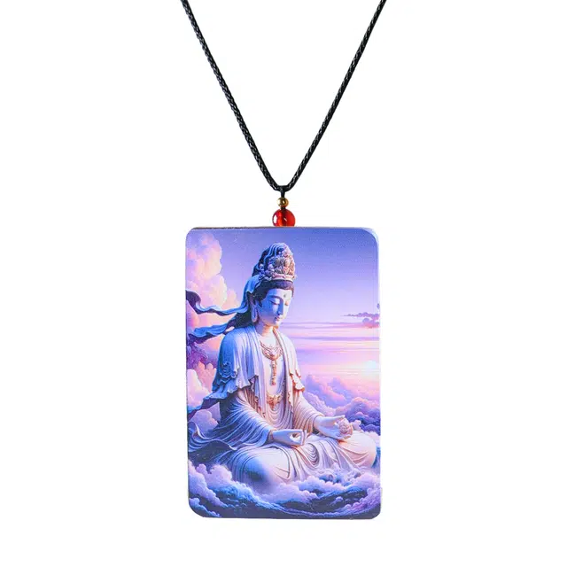 灵晔 大众国潮简约设计高级感民族风个性转运佛牌新中式日常轻奢素雅百搭时尚掌心禅意吉祥如意上岸#好运 楠木 项链 男女同款情侣款