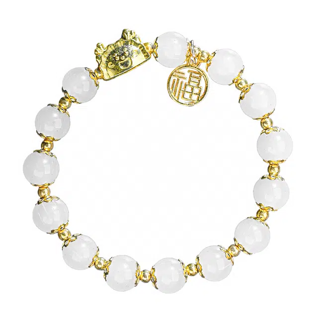 素于 国潮新中式八方来财诸事顺遂佛珠轻奢高级感念珠时尚百搭上岸盘玩#好#好运 白玉菩提 手串 男女同款情侣款